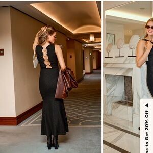 CUPSHE Elegant Black Evening Dress